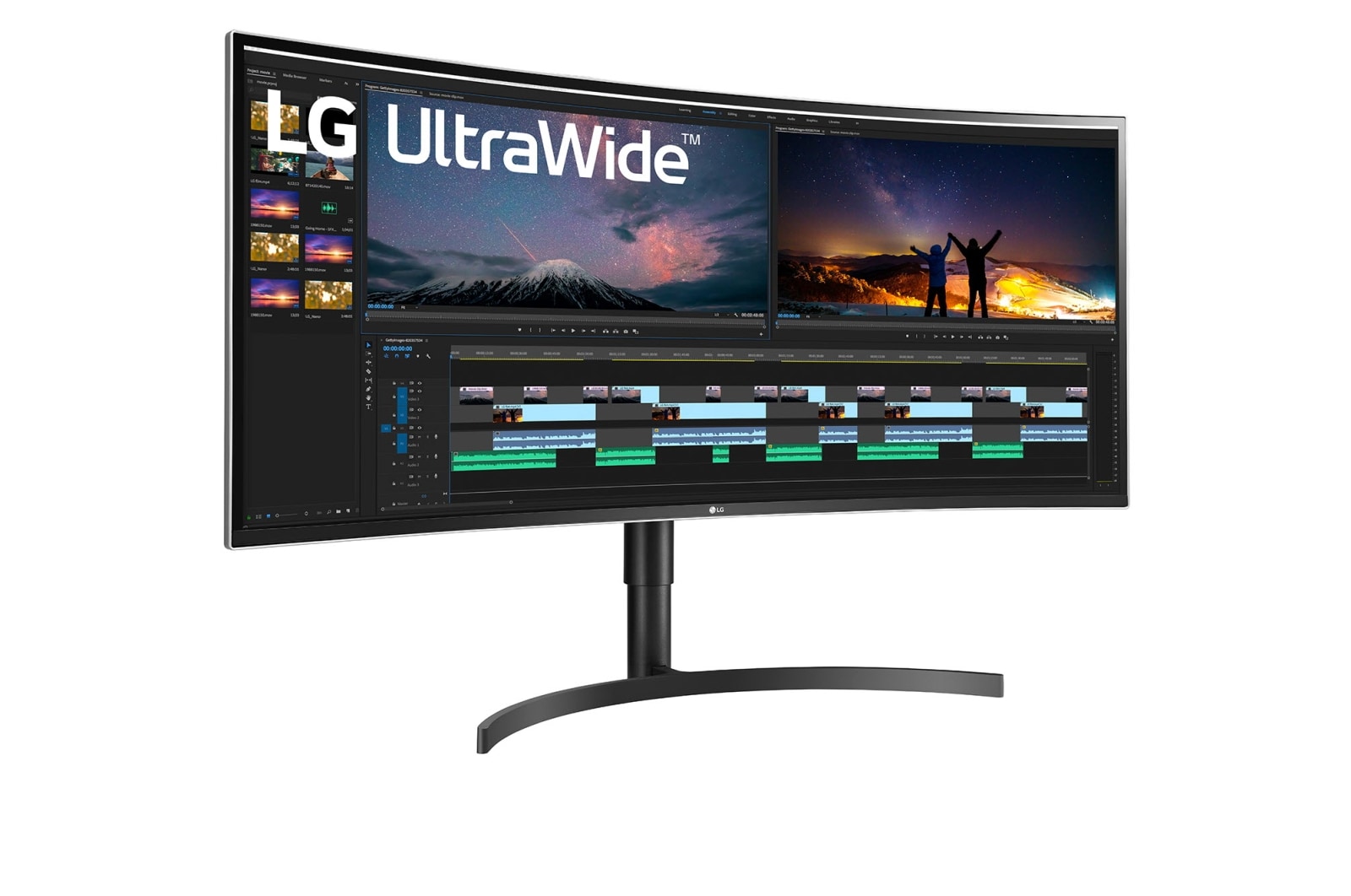LG 38 吋 21:9 UltraWide™ QHD+ HDR IPS 弧形顯示器, 38WN75C-B