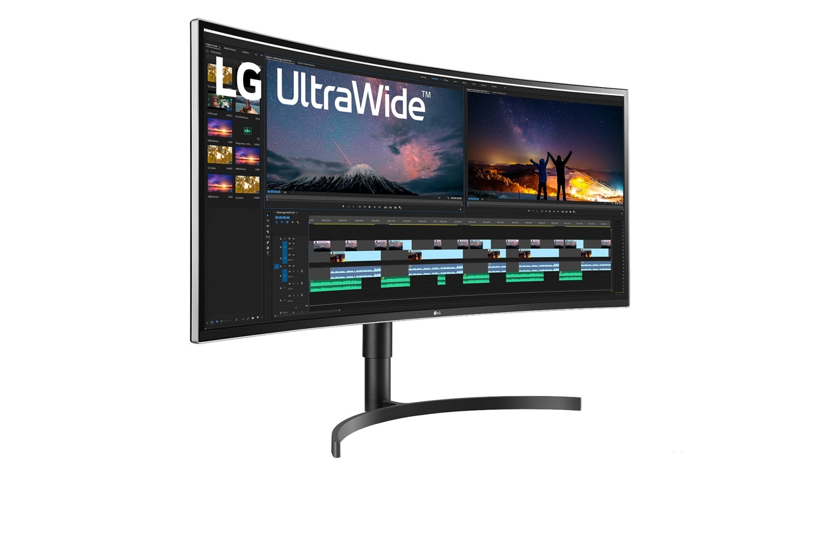 LG 38 吋 21:9 UltraWide™ QHD+ HDR IPS 弧形顯示器, 38WN75C-B
