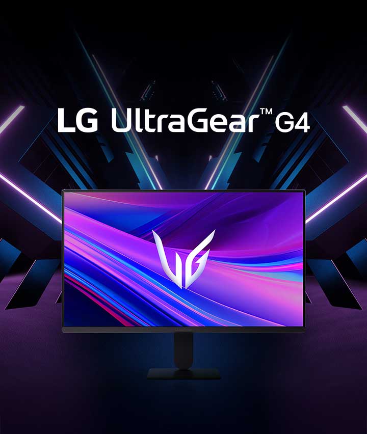 UltraGear™ 24G411A 遊戲顯示器的正面影像。