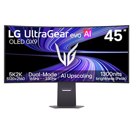 45 吋UltraGear evo 5K2K OLED 遊戲顯示器| 全球首款採用AI Upscaling