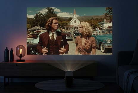 LG CineBeam Q 投影機牆面顏色調整功能的影片