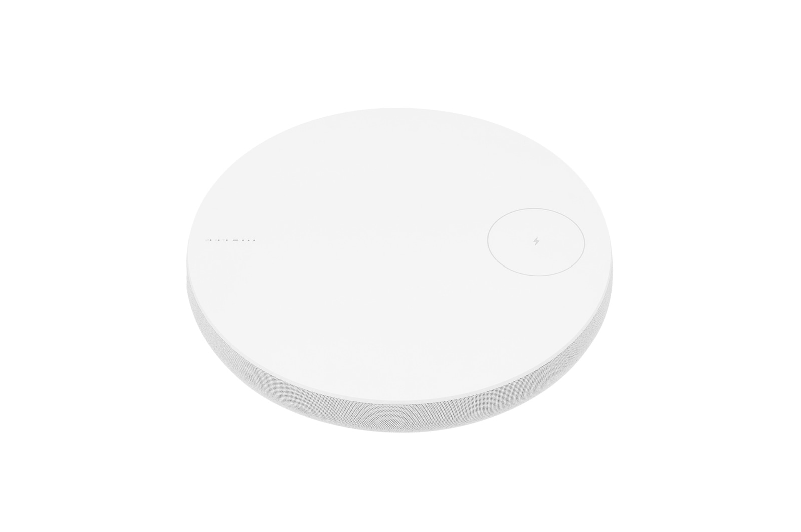 AF20SOUND LG PuriCare™ Aerospeaker 底部低角度視圖，展現 LED 燈環細節