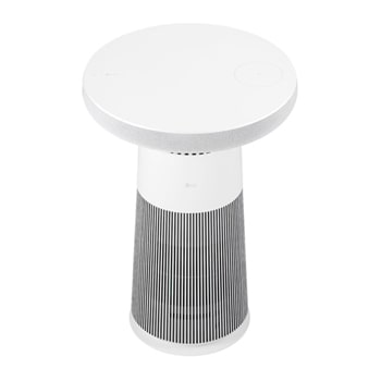 AF20SOUND LG Puricare™ AeroSpeaker 斜角頂視圖，可看見平坦圓面