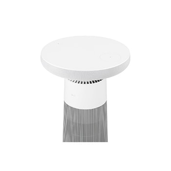 AF20SOUND LG Puricare™ AeroSpeaker 斜角上視圖，突出光滑頂部表面