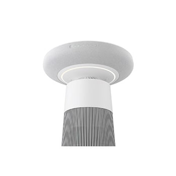 AF20SOUND LG Puricare™ AeroSpeaker 頂視圖，展示連圓形無線充電面板
