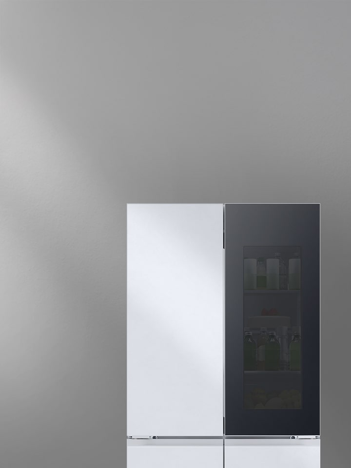 LG InstaView™ 雪櫃讓您在不打開櫃門的情況下,輕敲玻璃面板兩次,即可看見裡面。