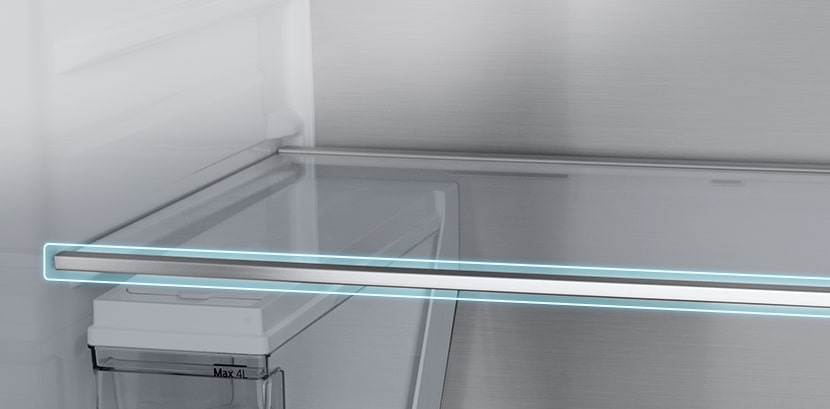 LG 雪櫃採用金屬飾面,為室內空間平添時尚奢華質感。