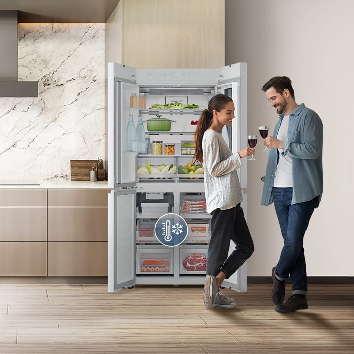 LG 雪櫃配備智能學習技術,可根據使用規律優化製冷,以保持新鮮。