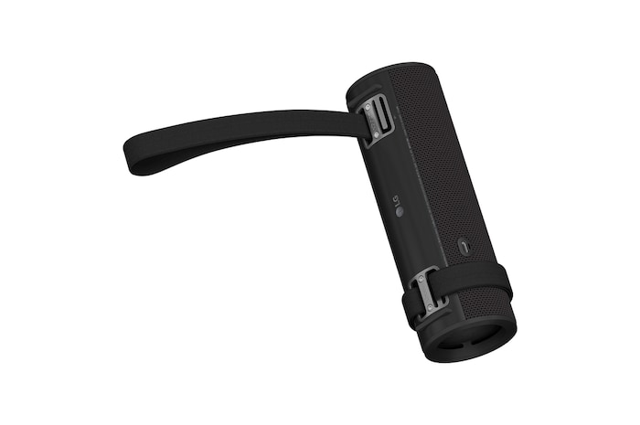 xboom Grab 的底部視圖，手握未繫