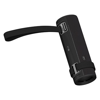 xboom Grab 的底部視圖，手握未繫