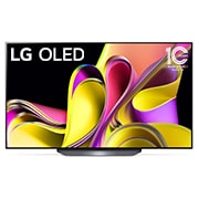 LG OLED 的前視圖以及 10 年位居 OLED 世界第一的標誌。