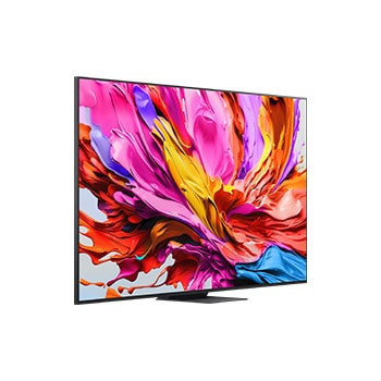 LG QNED evo QNED86 電視微傾斜的右側面視圖