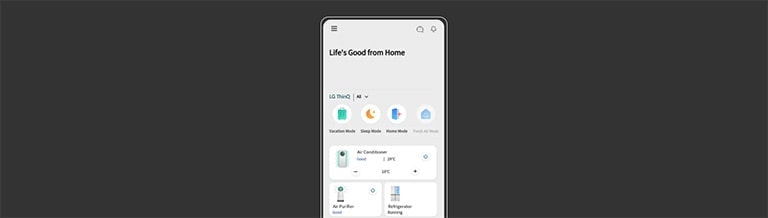 圖片顯示 LG ThinQ 應用程式螢幕