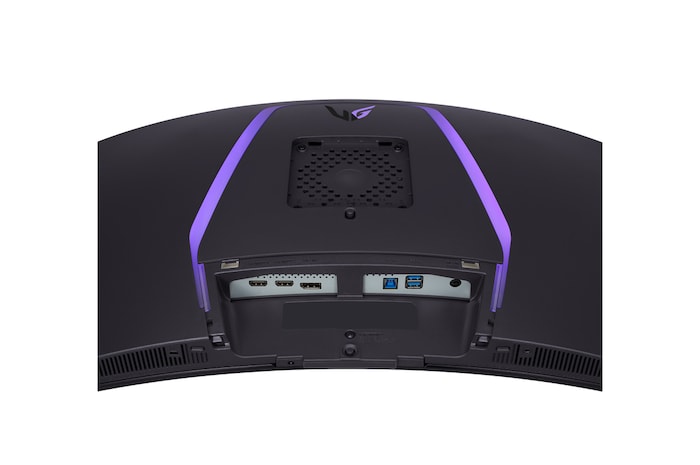 燈亮時 39GS95QE 的端口近視圖