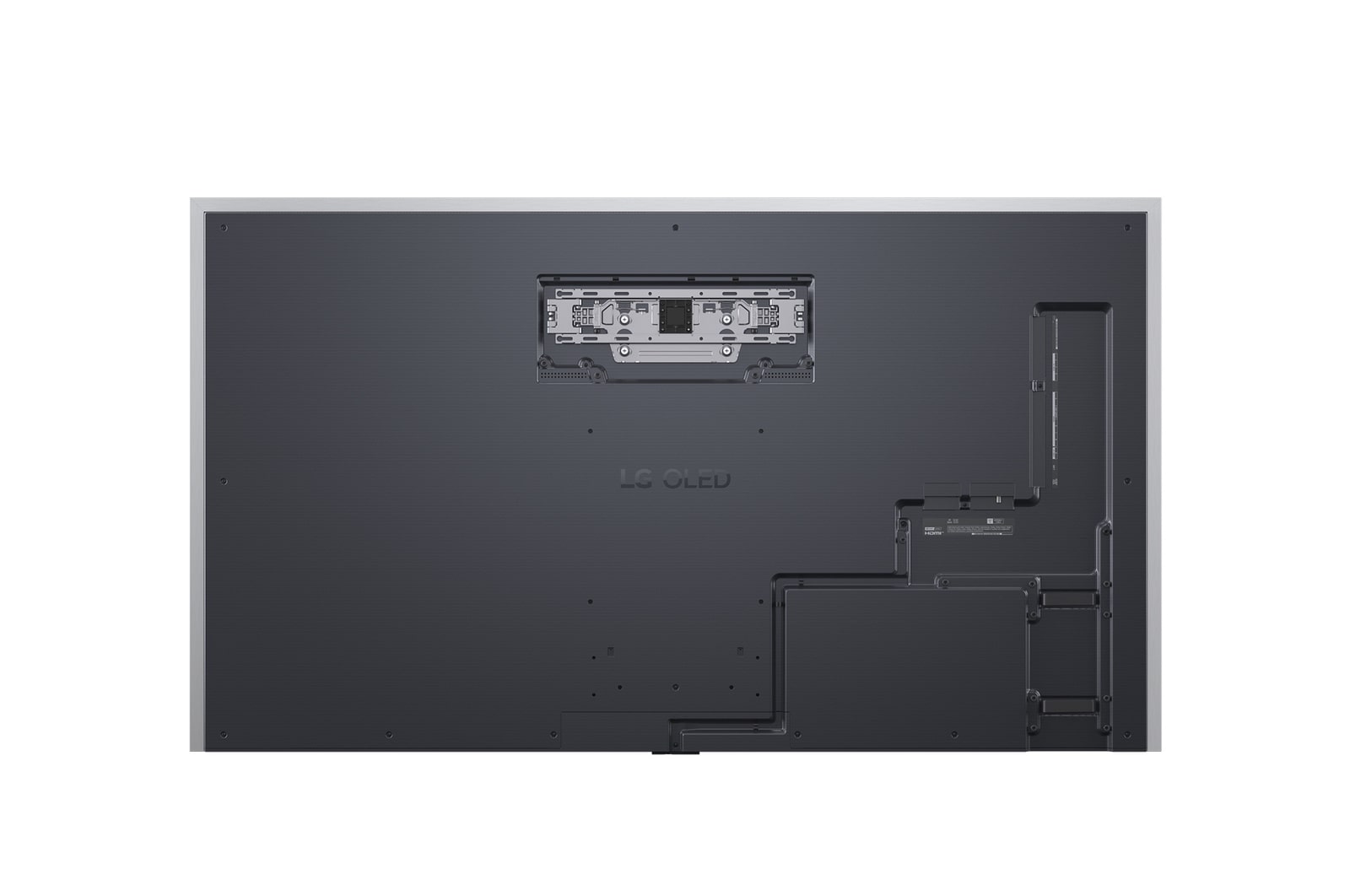 LG OLED evo AI G5 4K 智能電視的後面視圖。