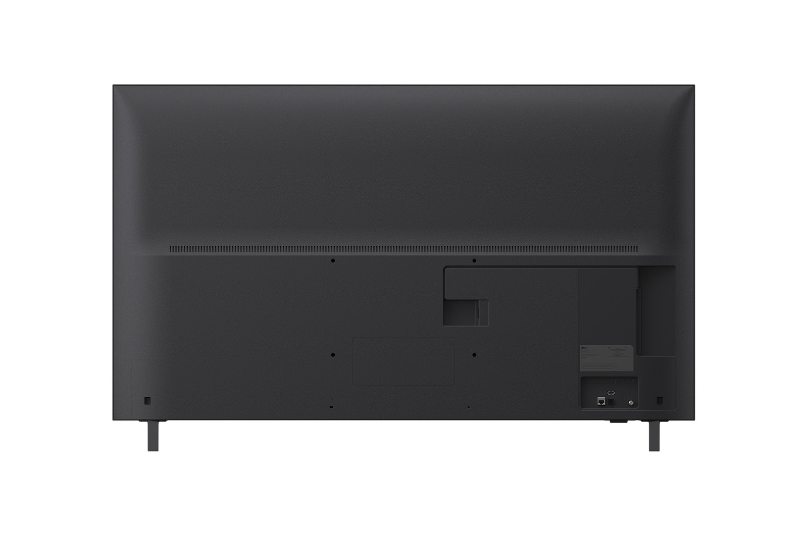 LG UHD UA75 電視的後面視圖。