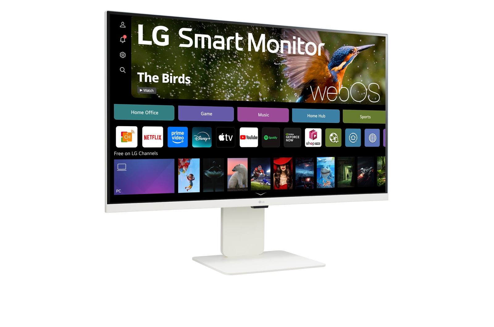 LG 智能顯示器 32SR83U-W 的 -15 度側視圖