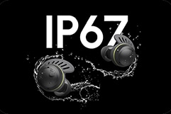 圖片顯示具有防水效果的 LG TONE Free UTF8。