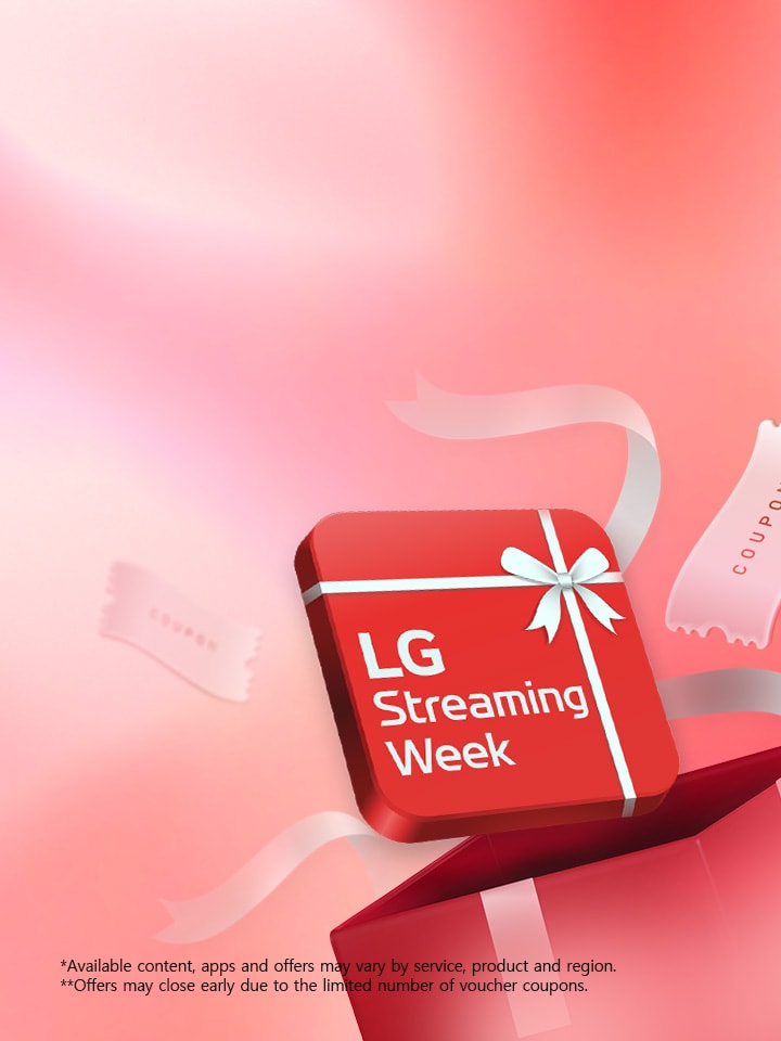 A red box is placed with text saying "LG Streaming Week" on it.