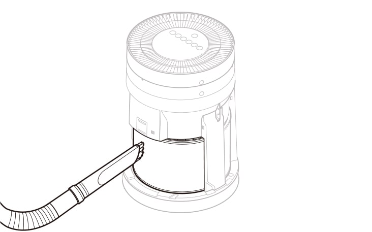 Remove particles off of the ultra fine filter with a vacuum cleaner or a soft brush