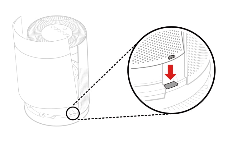 Insert the fixing part at the bottom of the cover into the fixing grooves at the bottom of the product and close the cover