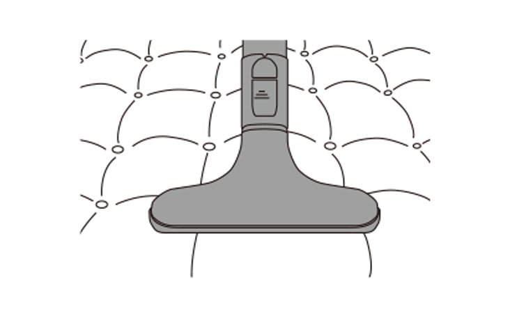 Use this tool to clean up dust and foreign objects from mattresses delicate fabrics and upholstery