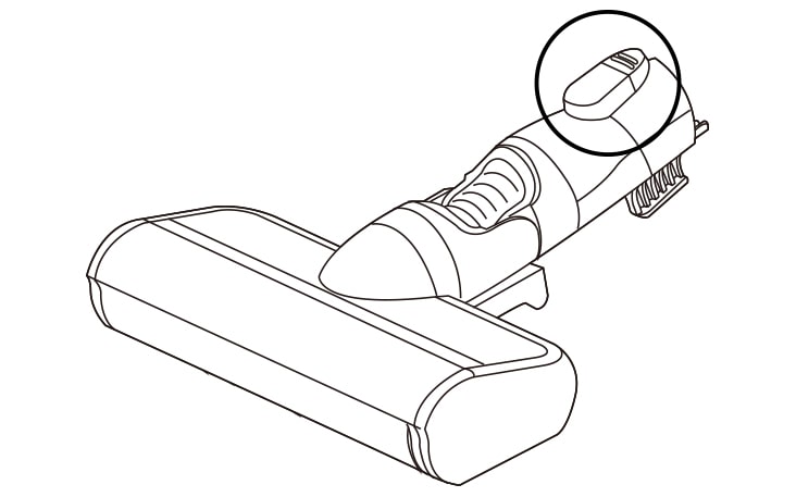 Press the nozzle release button to remove the nozzle from the extension pipe or product body