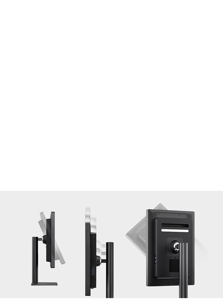 Ergonomic design with features of pivot, height, and tilt adjustment.