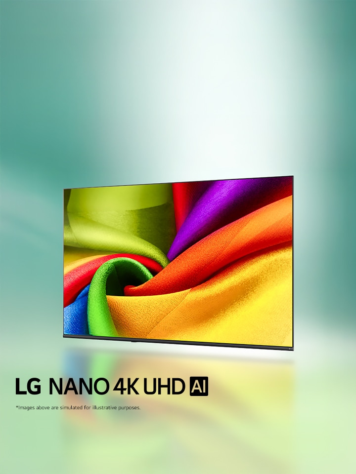LG NANO 4K UHD AI TV with a highly detailed and colorful fabrics of cloth on the display. The clarity of the screen is ultra-sharp showcasing refined nano detail so that even individual cloth fibers are visible.