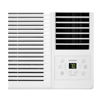 Close-up of LG window air conditioner’s front panel