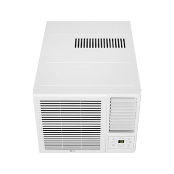 Top-front view of an LG window air conditioner.