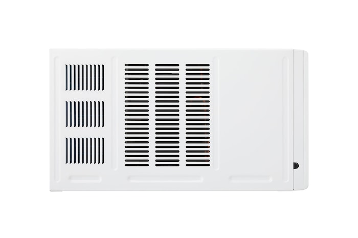 Rear view of an LG window air conditioner.