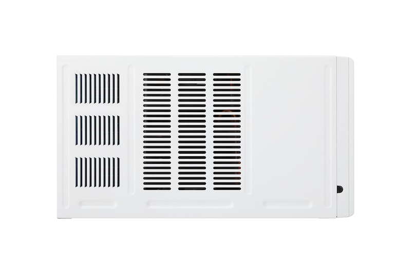 Rear view of an LG window air conditioner.