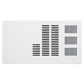 Side view of an LG window air conditioner.