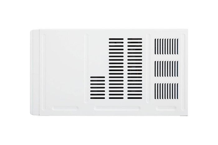 Side view of an LG window air conditioner.