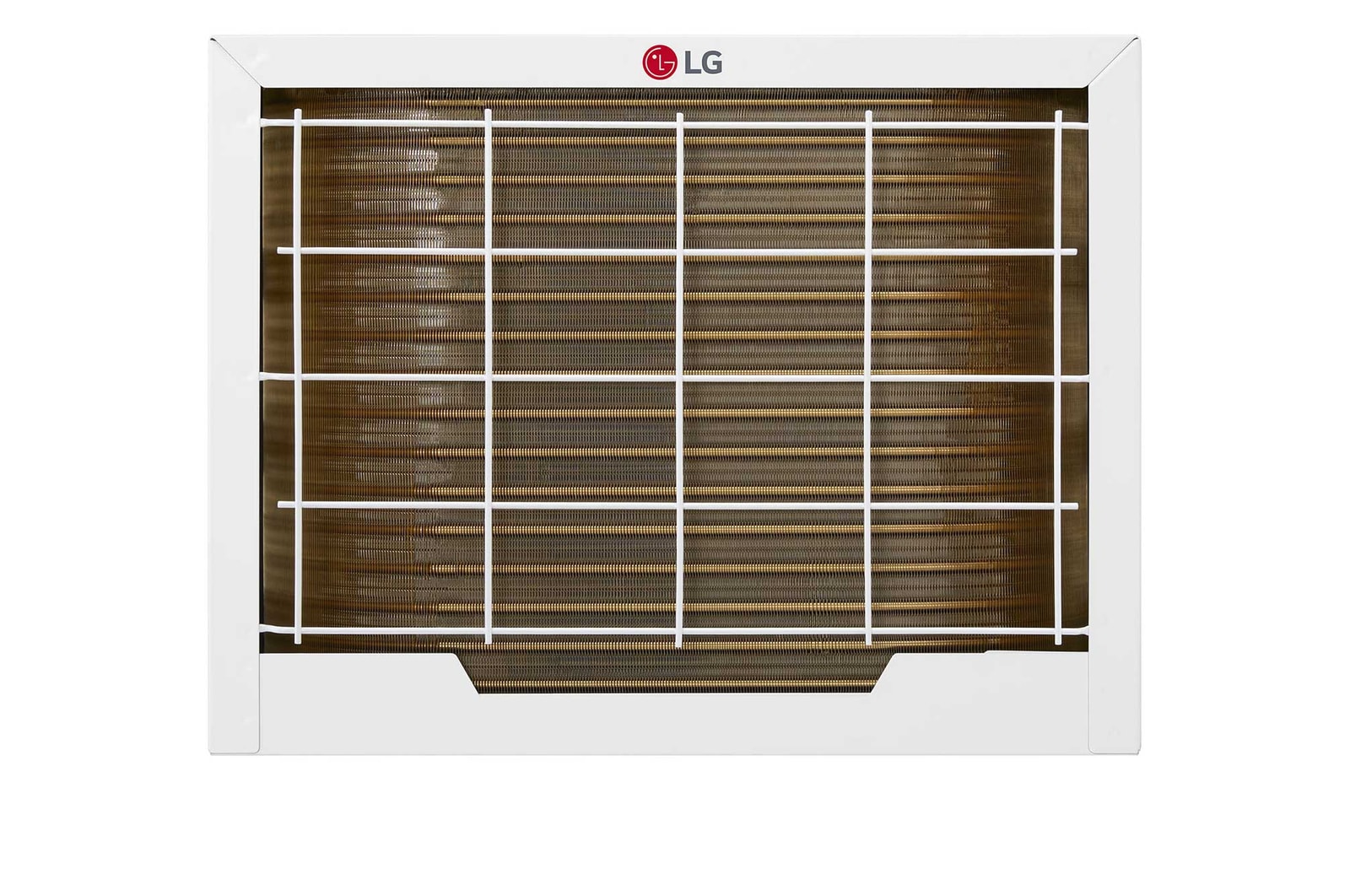 Rear view of an LG window air conditioner.