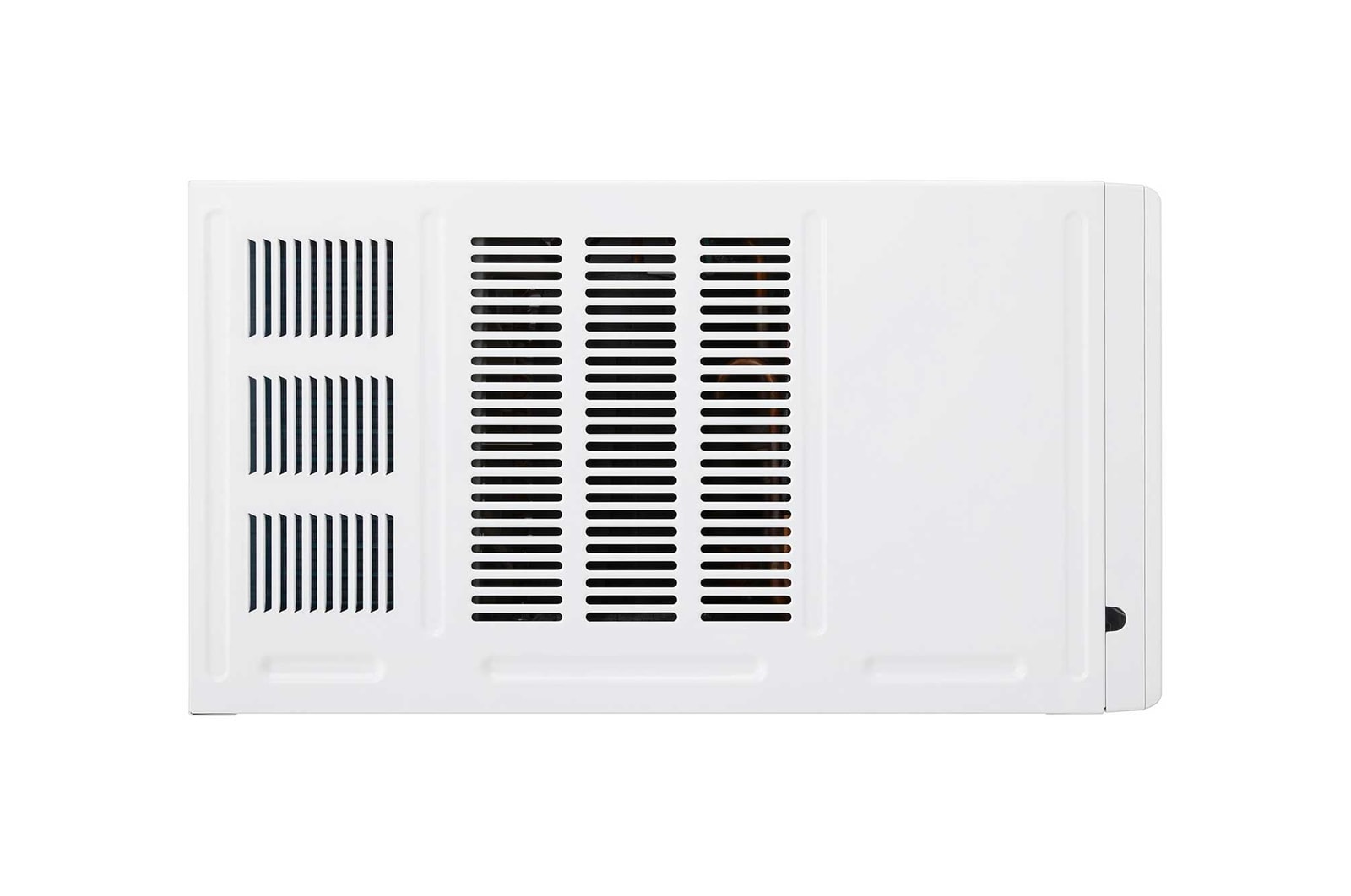 Right side view of an LG window air conditioner.