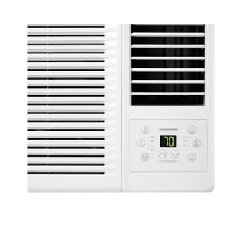 Close-up of LG window air conditioner’s front panel