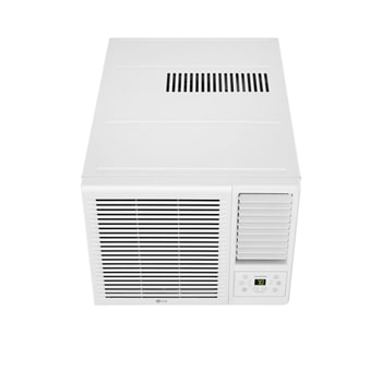 Top-front view of an LG window air conditioner.