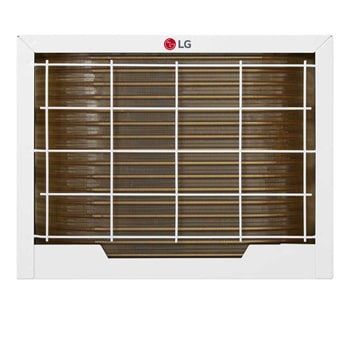 Rear view of an LG window air conditioner.