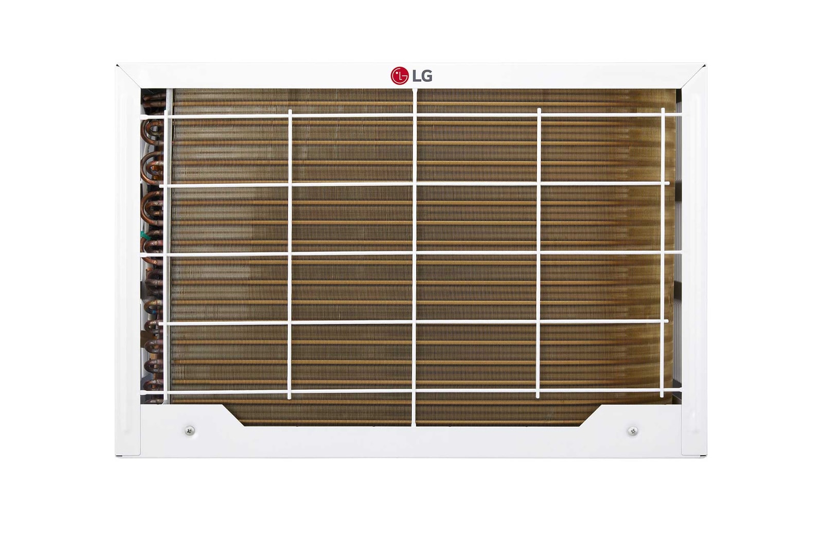 Rear view of an LG window air conditioner.