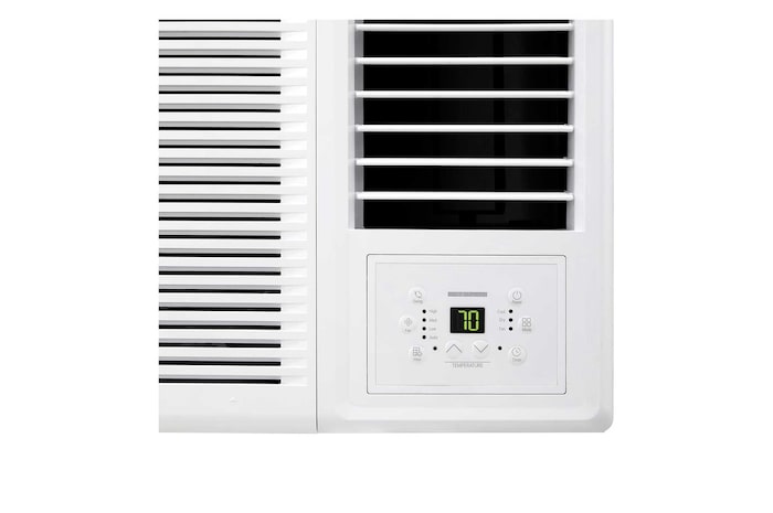 Close-up of LG window air conditioner’s front panel