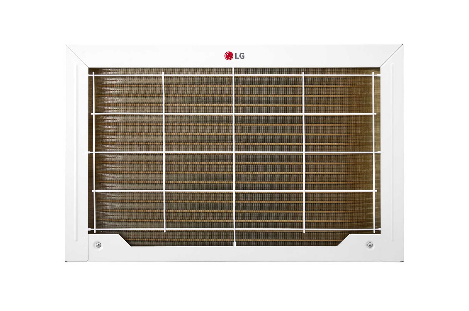 Rear view of an LG window air conditioner.