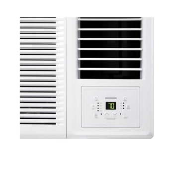 Close-up of LG window air conditioner’s front panel