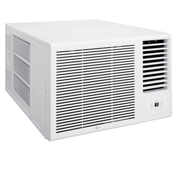 Angled left view of an LG window air conditioner,