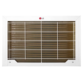 Rear view of an LG window air conditioner.