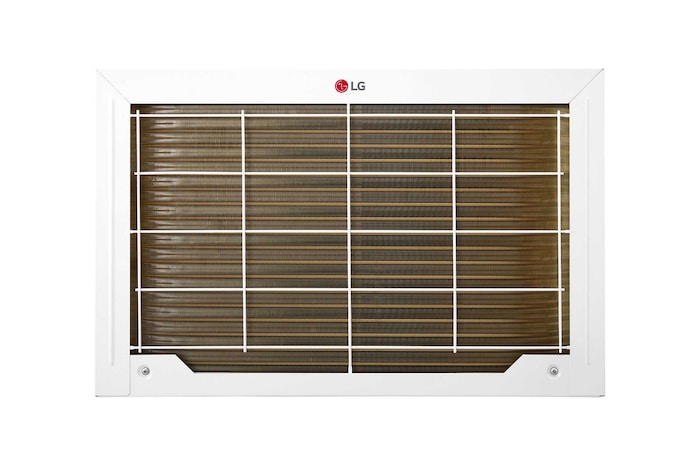 Rear view of an LG window air conditioner.