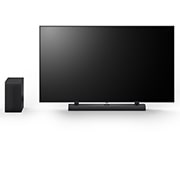Front view of LG Soundbar S70TY and subwoofer