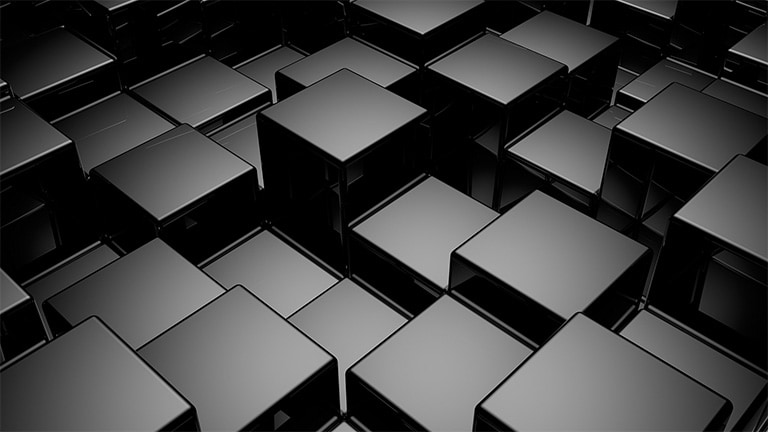 Gray cubes with different heights are placed randomly.