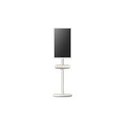 Front view of the speaker attached to LG StanbyME. The screen is set to horizontal mode.